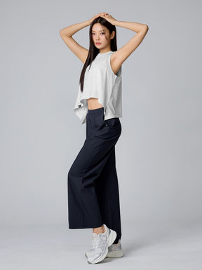 XTFSL03J2 コットン混 サイドスリット入り ノースリーブ