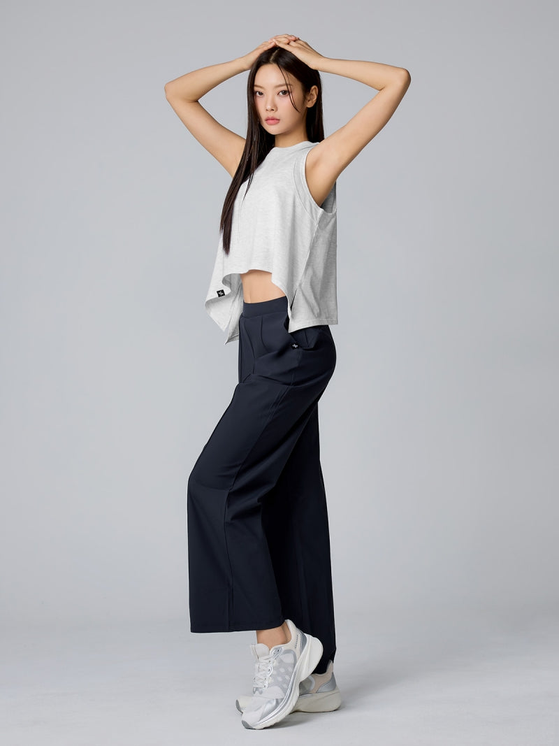 XTFSL03J2 コットン混 サイドスリット入り ノースリーブ