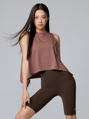 XTFSL03J2 コットン混 サイドスリット入り ノースリーブ