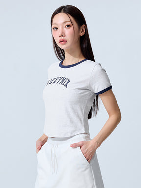 XTFST04J3 ロゴ入り リンガーTシャツ 半袖