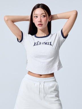 XTFST04J3 ロゴ入り リンガーTシャツ 半袖