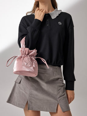 グロッシー 中綿入り バケットバッグ