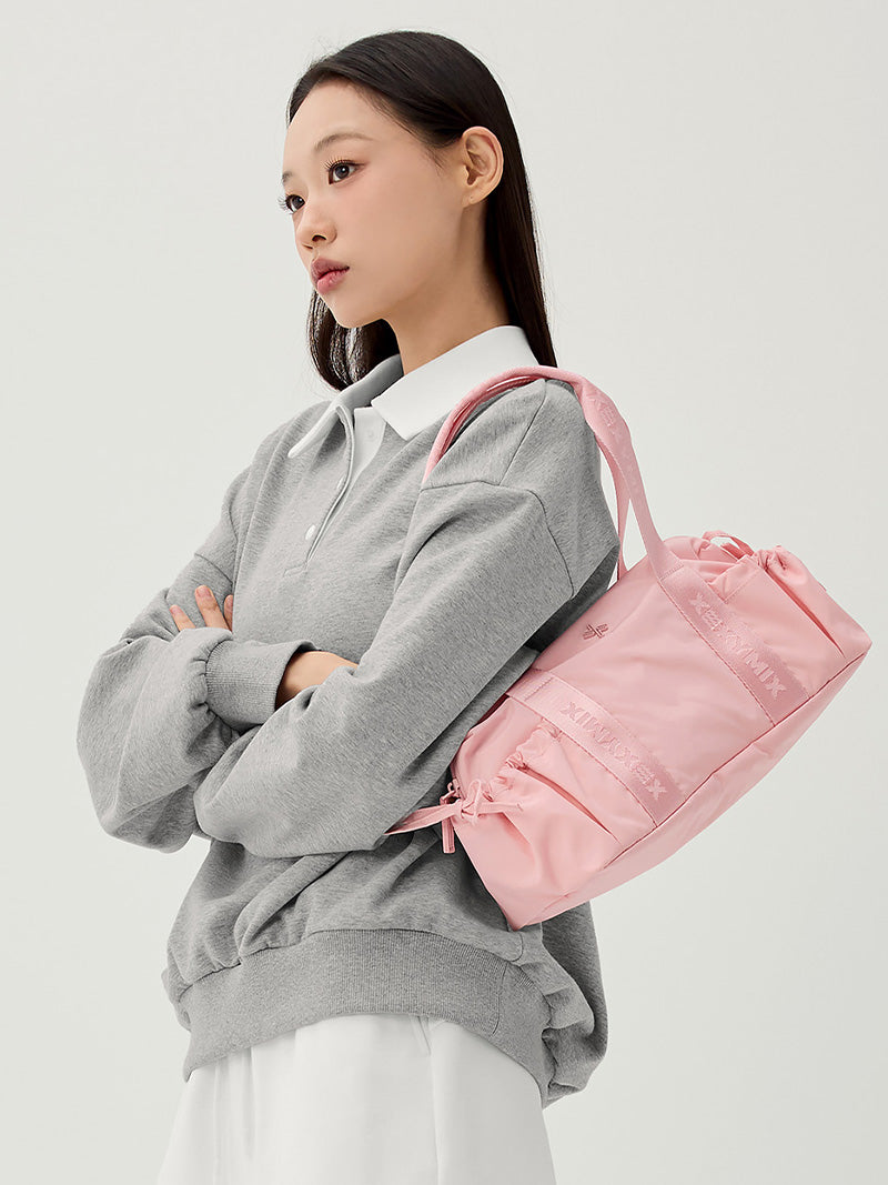 リボン シャーリング ショルダーバッグ