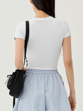 リボン シャーリング クロスバック