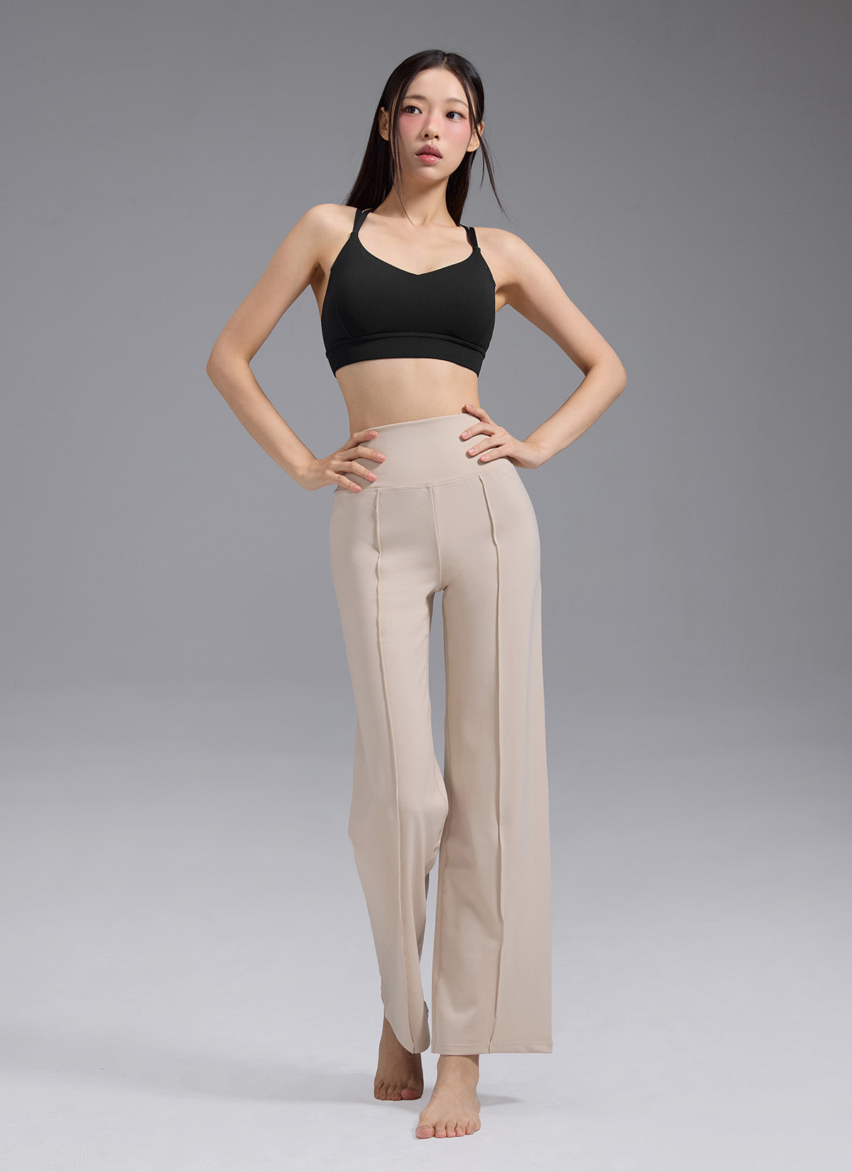 コンフォートファイン ピンタック入り ワイドパンツ ショート丈 & ロング丈