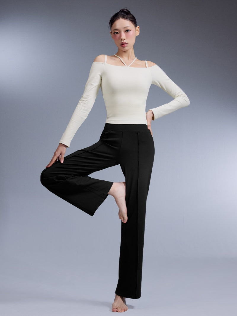 コンフォートファイン ピンタック入り ワイドパンツ ショート丈 & ロング丈