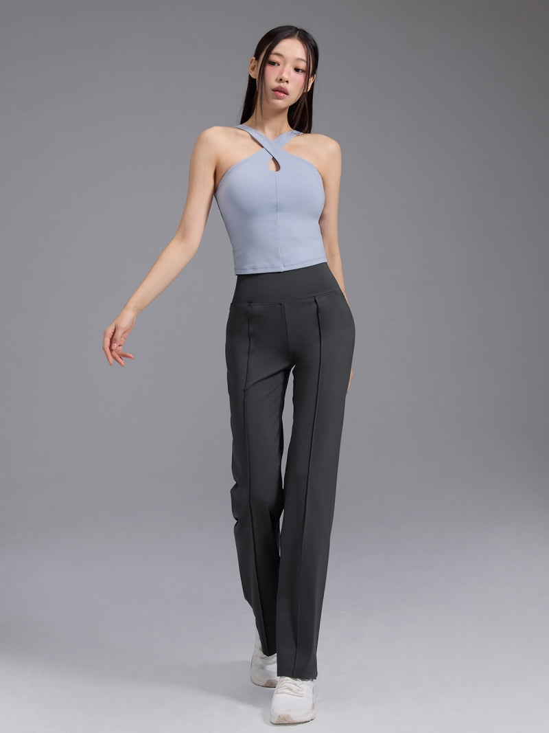 コンフォートファイン ピンタック入り ワイドパンツ ショート丈 & ロング丈