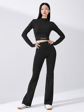 【裏起毛】BLACK LABEL シグネチャー パワーライズ フレアレギンス ショート丈&ロング丈