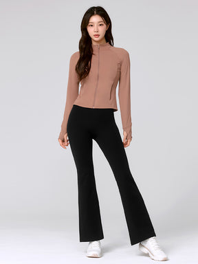 【裏起毛】BLACK LABEL シグネチャー パワーライズ フレアレギンス ショート丈&ロング丈