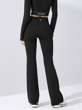 【裏起毛】BLACK LABEL シグネチャー パワーライズ フレアレギンス ショート丈&ロング丈