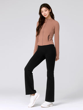 【裏起毛】BLACK LABEL シグネチャー パワーライズ フレアレギンス ショート丈&ロング丈