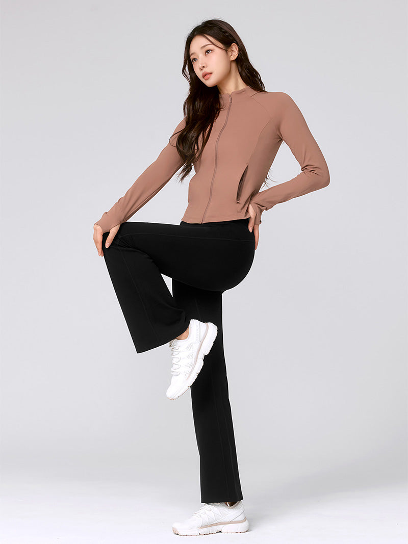 【裏起毛】BLACK LABEL シグネチャー パワーライズ フレアレギンス ショート丈&ロング丈