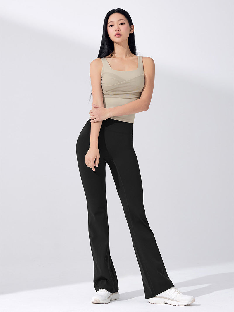 【裏起毛】BLACK LABEL シグネチャー パワーライズ フレアレギンス ショート丈&ロング丈