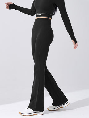 【裏起毛】BLACK LABEL シグネチャー パワーライズ フレアレギンス ショート丈&ロング丈