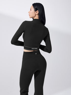 【裏起毛】BLACK LABEL シグネチャー パワーライズ フレアレギンス ショート丈&ロング丈