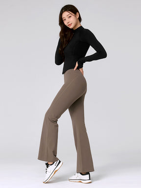 【裏起毛】BLACK LABEL シグネチャー パワーライズ フレアレギンス ショート丈&ロング丈