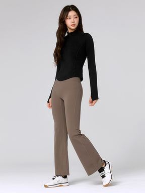 【裏起毛】BLACK LABEL シグネチャー パワーライズ フレアレギンス ショート丈&ロング丈