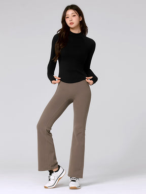 【裏起毛】BLACK LABEL シグネチャー パワーライズ フレアレギンス ショート丈&ロング丈