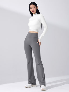 【裏起毛】BLACK LABEL シグネチャー パワーライズ フレアレギンス ショート丈&ロング丈