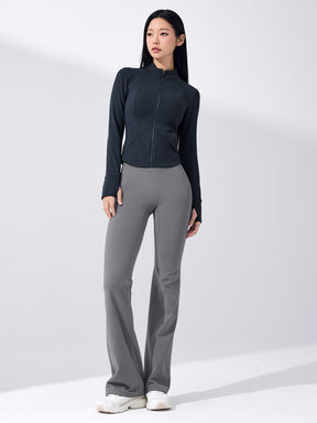 【裏起毛】BLACK LABEL シグネチャー パワーライズ フレアレギンス ショート丈&ロング丈