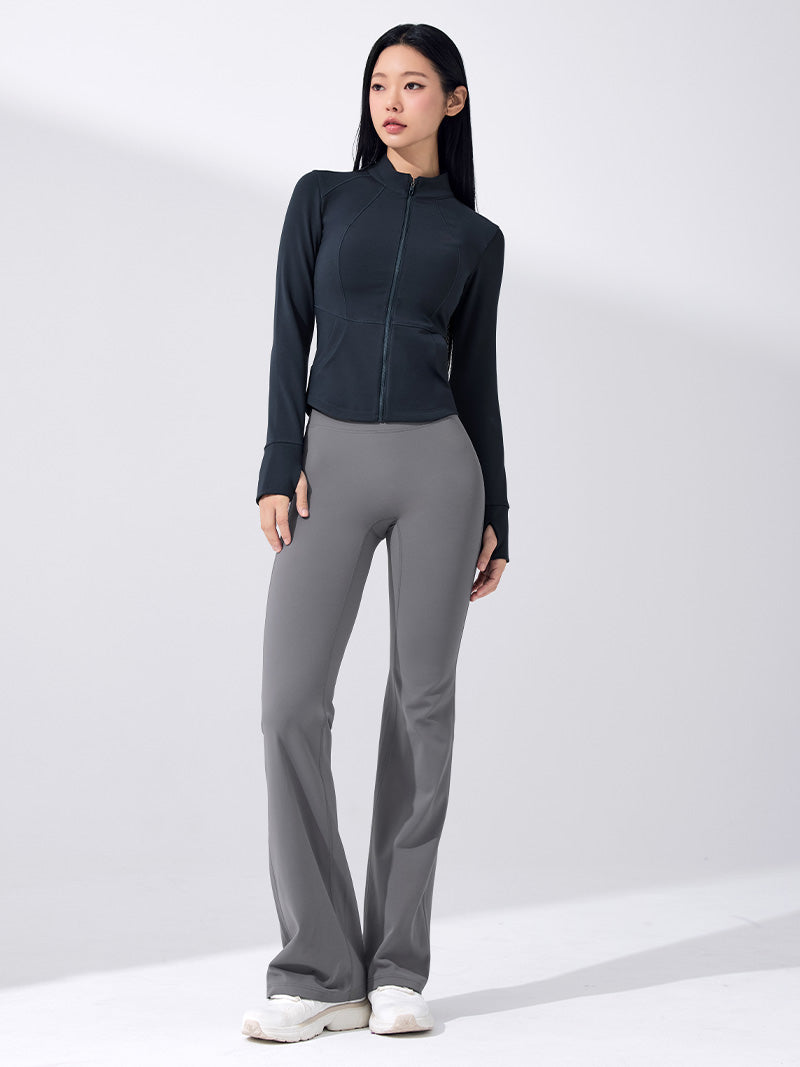 【裏起毛】BLACK LABEL シグネチャー パワーライズ フレアレギンス ショート丈&ロング丈