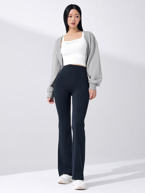 【裏起毛】BLACK LABEL シグネチャー パワーライズ フレアレギンス ショート丈&ロング丈