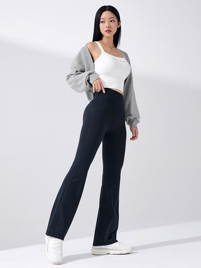 【裏起毛】BLACK LABEL シグネチャー パワーライズ フレアレギンス ショート丈&ロング丈