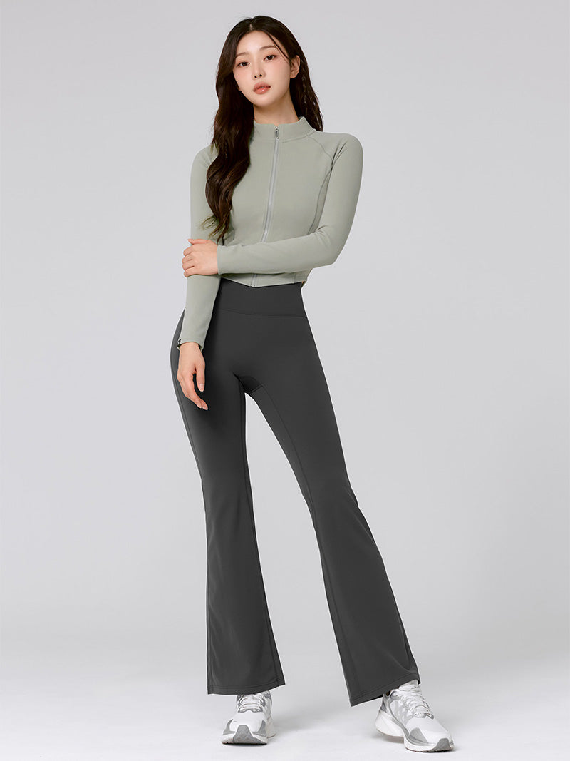 【裏起毛】BLACK LABEL シグネチャー パワーライズ フレアレギンス ショート丈&ロング丈