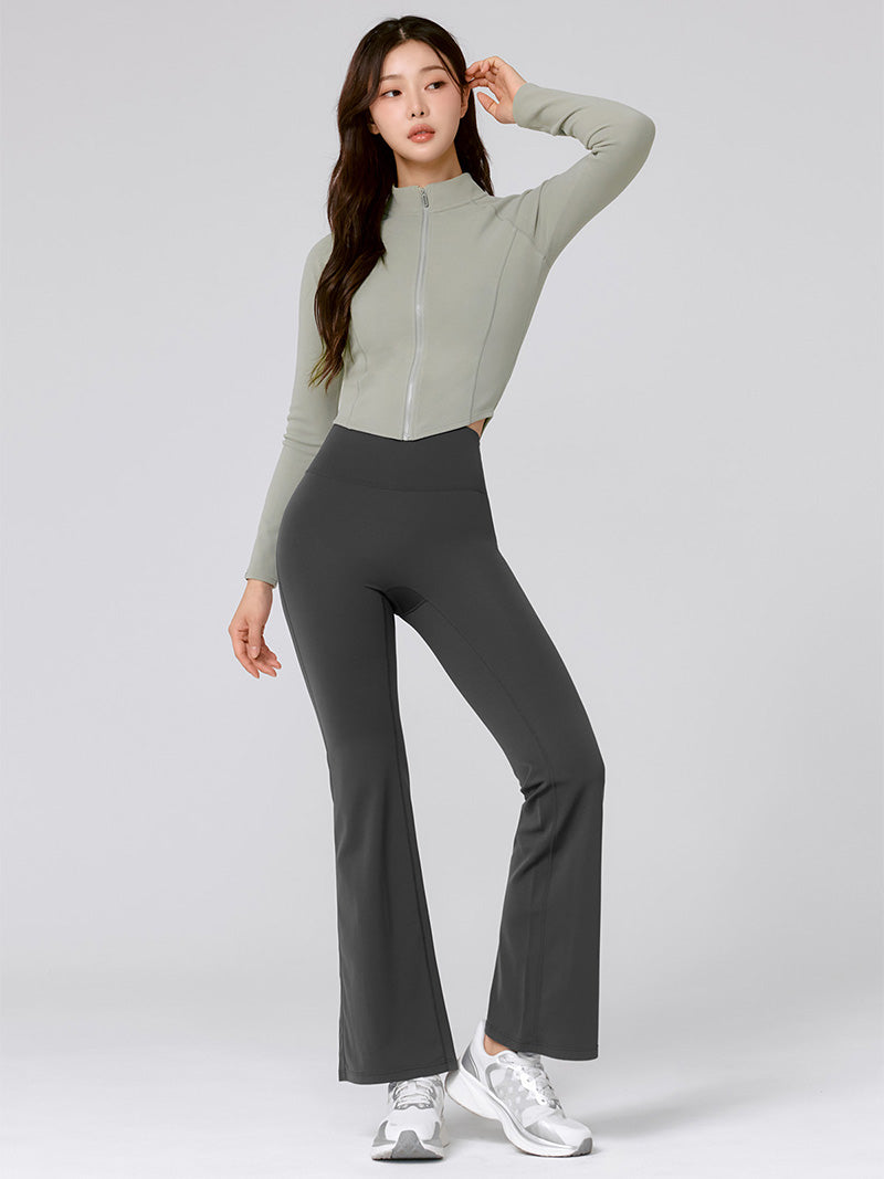 【裏起毛】BLACK LABEL シグネチャー パワーライズ フレアレギンス ショート丈&ロング丈