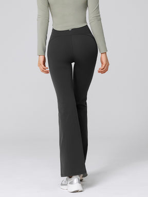 【裏起毛】BLACK LABEL シグネチャー パワーライズ フレアレギンス ショート丈&ロング丈