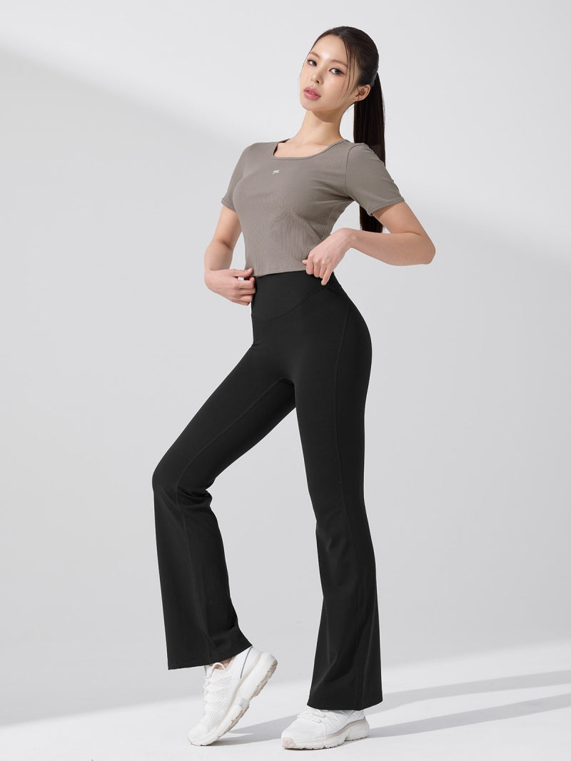 BLACK LABEL シグネチャー パワーライズ フレアレギンス ショート丈&ロング丈