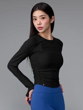 XWFLT05J3 サイドシャーリング入り クロップド丈 長袖