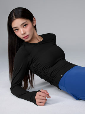 XWFLT05J3 サイドシャーリング入り クロップド丈 長袖