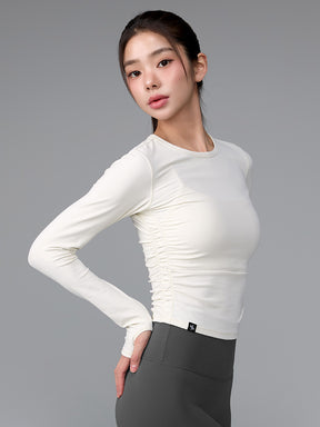 XWFLT05J3 サイドシャーリング入り クロップド丈 長袖