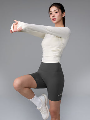 XWFLT05J3 サイドシャーリング入り クロップド丈 長袖