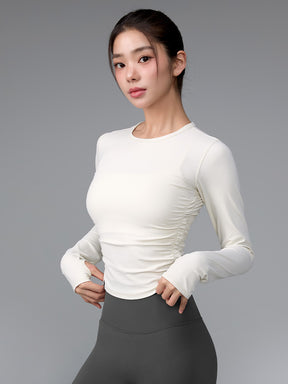 XWFLT05J3 サイドシャーリング入り クロップド丈 長袖