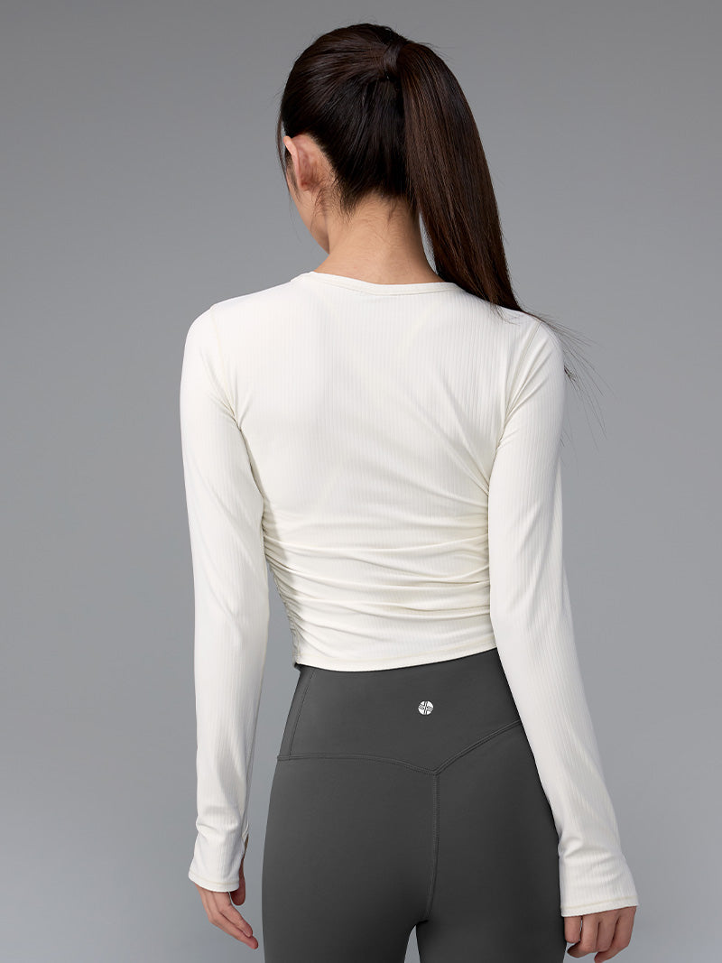 XWFLT05J3 サイドシャーリング入り クロップド丈 長袖