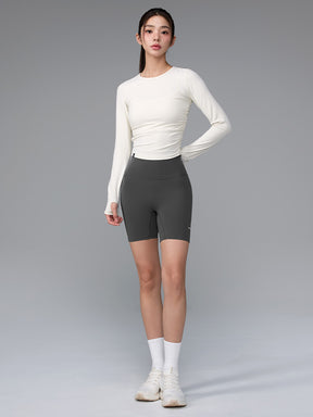 XWFLT05J3 サイドシャーリング入り クロップド丈 長袖