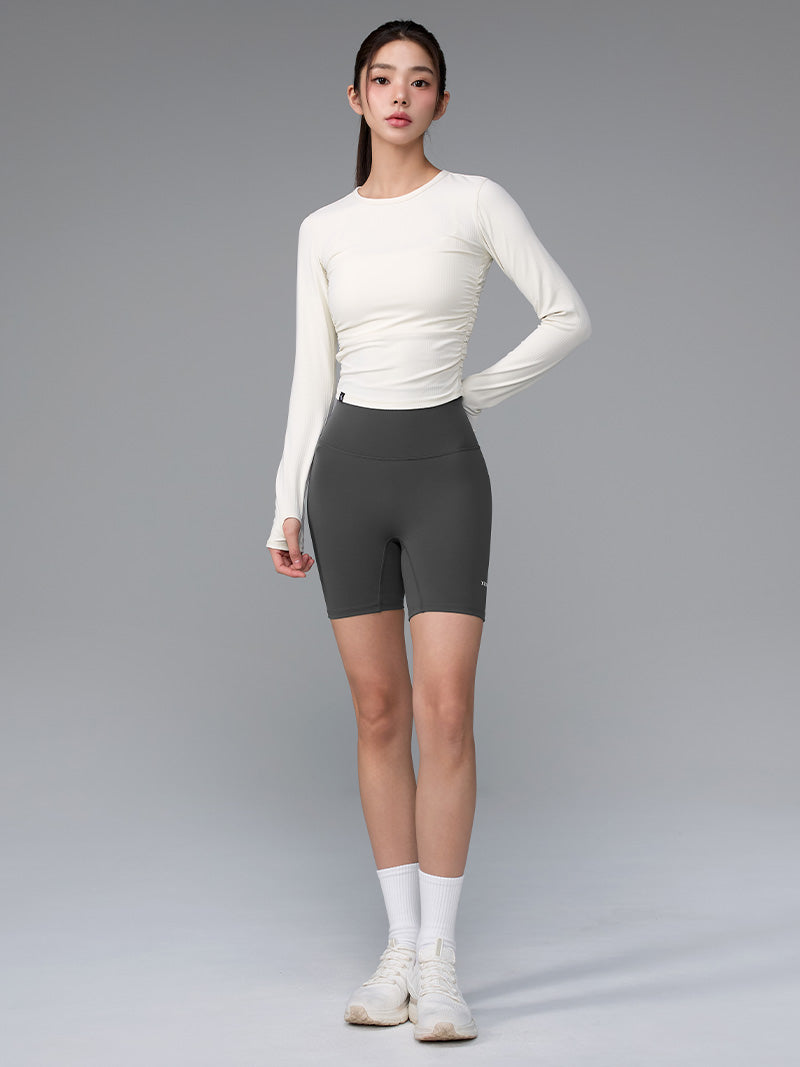 XWFLT05J3 サイドシャーリング入り クロップド丈 長袖