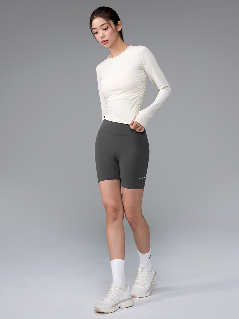 XWFLT05J3 サイドシャーリング入り クロップド丈 長袖