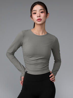 XWFLT05J3 サイドシャーリング入り クロップド丈 長袖