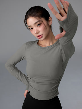 XWFLT05J3 サイドシャーリング入り クロップド丈 長袖