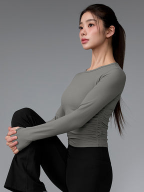 XWFLT05J3 サイドシャーリング入り クロップド丈 長袖