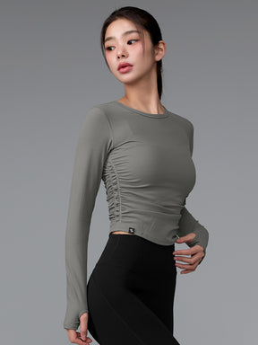 XWFLT05J3 サイドシャーリング入り クロップド丈 長袖