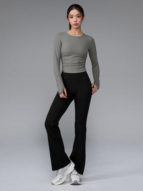 XWFLT05J3 サイドシャーリング入り クロップド丈 長袖