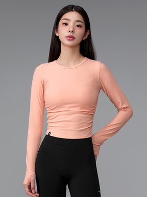 XWFLT05J3 サイドシャーリング入り クロップド丈 長袖