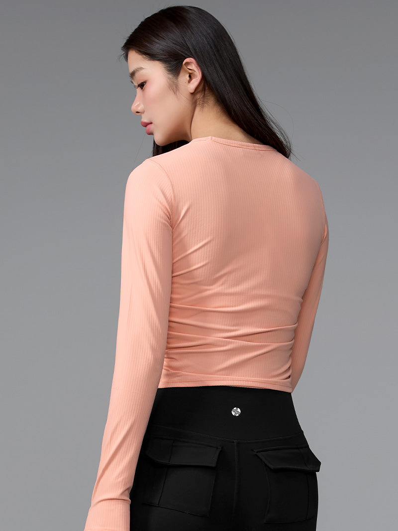 XWFLT05J3 サイドシャーリング入り クロップド丈 長袖