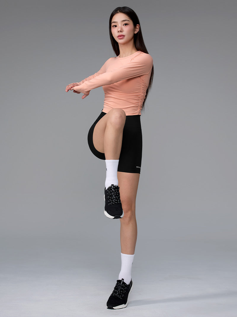 XWFLT05J3 サイドシャーリング入り クロップド丈 長袖