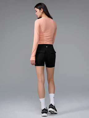 XWFLT05J3 サイドシャーリング入り クロップド丈 長袖