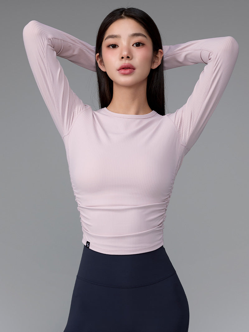 XWFLT05J3 サイドシャーリング入り クロップド丈 長袖